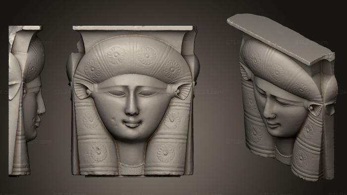 Egyptian statues and reliefs (Hathor, STKE_0044) 3D models for cnc